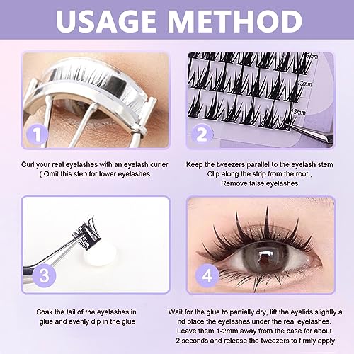MAYCREATE® False Eyelash Extensions Kit DIY 160pcs Eye Lashes Clusters 11-12-13mm Mixed Natural Curl False Eyelashes for Women Girls Home Use Wispy Lash X 3 MAYCREATE® False Eyelash Extensions Kit DIY 160pcs Eye Lashes Clusters 11-12-13mm Mixed Natural Curl False Eyelashes for Women Girls Home Use Wispy Lash X 3